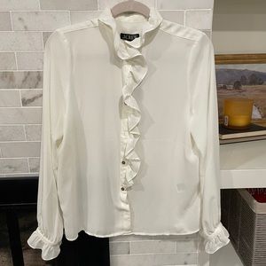 J Crew ruffle button up